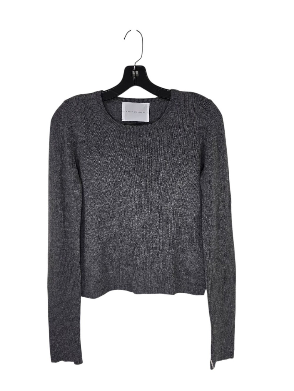 Maria McManus Charcoal Gray Long Sleeve Crew Neck Cashmere Cotton Sweater Medium